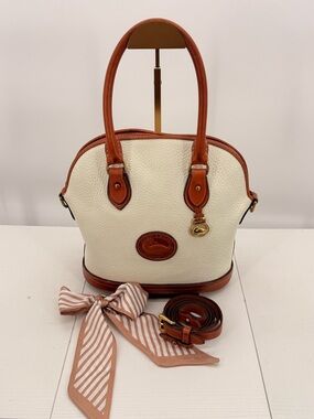 DOONEY & BOURKE Vintage All Weather Leather Dome Satchel Bone British Tan